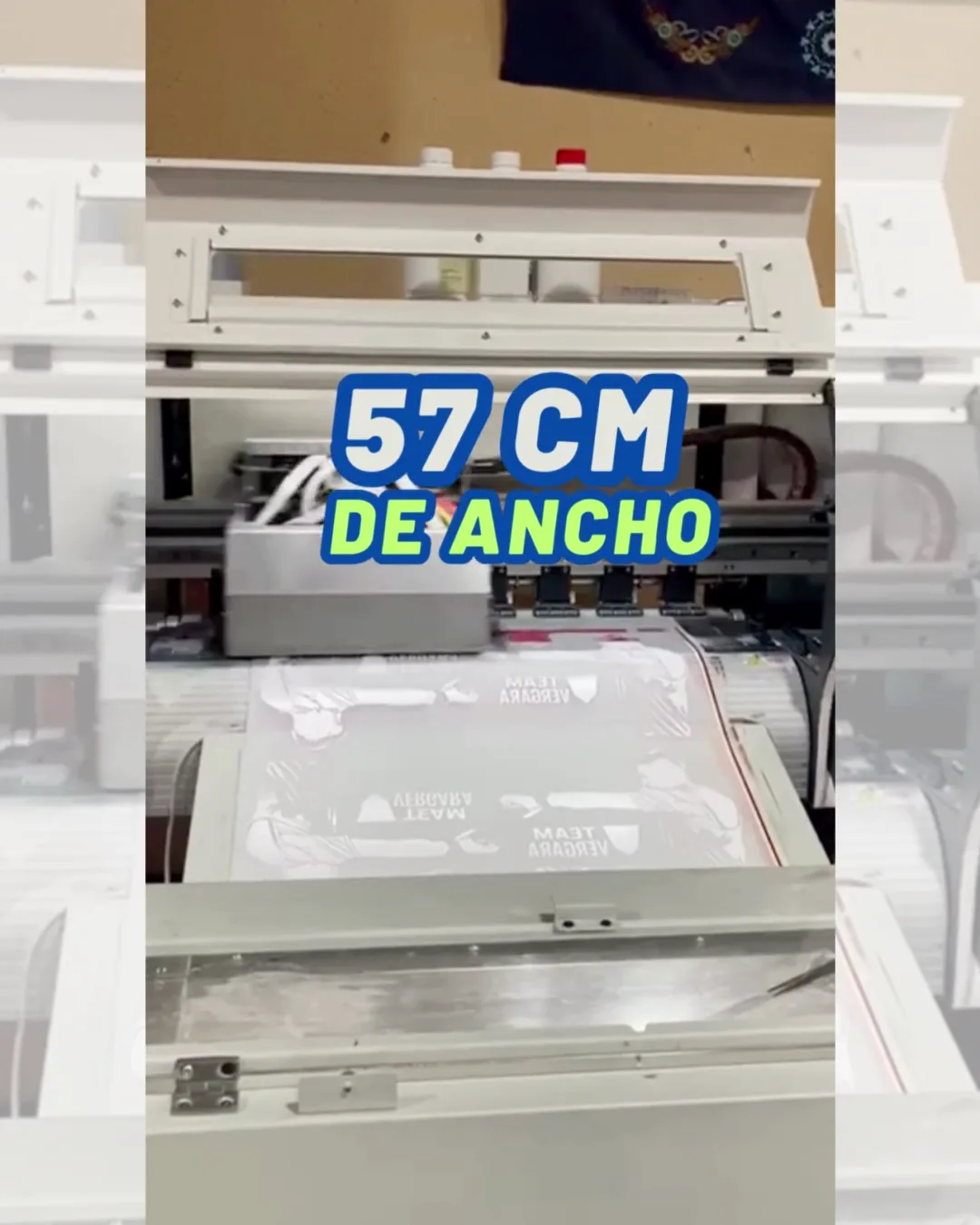 Impresora DTF y referencia visual a un ancho de impresión de 57 centímetros
